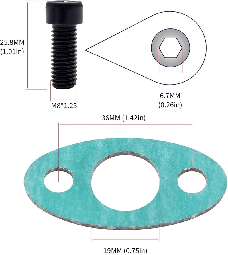 OXCANO RACING AN10 Turbo Oil Return Drain Flange Adapter Kit Compatible With Garrett GT28 GT30 GT35 T25 - Image 5